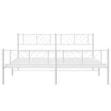 Metal Bed Frame without Mattress with Footboard White 180x200cm 372250