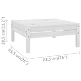 3 Piece Garden Lounge Set Solid Pinewood White 806603