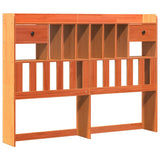 Bookcase Bed without Mattress Wax Brown 150x200 cm King Size Solid Wood Pine 3323964