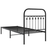 Metal Bed Frame without Mattress with Headboard Black 75x190cm 376590