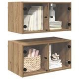 Wall Cabinets 2 pcs 68 x 37 x 35 cm Engineered Wood Artisan Oak 882916