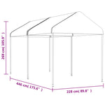 Gazebo with Roof White 4.46x2.28x2.69 m Polyethylene 3155502
