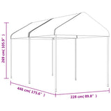 Gazebo with Roof White 4.46x2.28x2.69 m Polyethylene 3155502