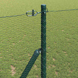 Fence with Posts Green 1.4 x 50 m PVC-coated steel 3352716