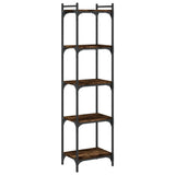 Bookcase 5-Tier Smoked Oak 40x30x154 cm Engineered Wood 837639