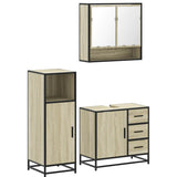 ZNTS 3 Piece Bathroom Furniture Set Sonoma Oak Engineered Wood 3300986