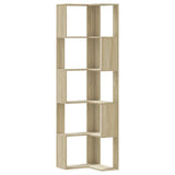 Corner Bookcase 5-Tier Sonoma Oak 50x50x179 cm Engineered Wood 852584