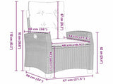 Garden Dining Set with Cushion 9 pcs Grey Poly Rattan 3380469