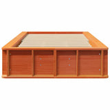 Bed Frame Wax Brown 90 x 190 cm Solid Pine Wood 3385741