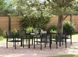 Garden Dining Set 7 pcs Black Powder-Coated Steel 3379167