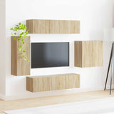 TV Wall Cabinet Set Wall-mounted 6 pcs Sonoma Oak 3408945