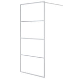 Walk-in Shower Wall Silver 90x195 cm Clear ESG Glass 152136