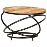 Coffee Table Black 60x60x40 cm Solid Rough Mango Wood 321935
