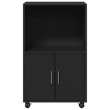 Rolling Cabinet Black 55x40x91 cm Engineered Wood 853183