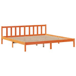 ZNTS Bookcase Bed without Mattress Wax Brown 200x200 cm Solid Wood Pine 3321726