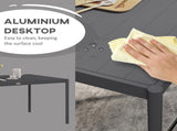 Six-Seater Aluminium Outdoor Table, Durable, Weather-Resistant, Family Garden Furniture T3398P320376