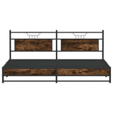 Metal Bed Frame without Mattress Smoked Oak 200x200 cm 3325112