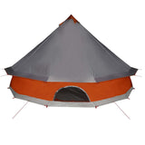 Family Tent Tipi 10-Person Grey and Orange Waterproof 94596