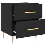 ZNTS Bedside Cabinets 2 pcs Black 40x35x47.5 cm Engineered Wood 827279