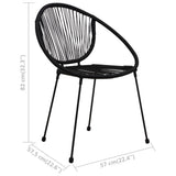Garden Chair Set of 2 Black PVC rattan, steel Standard 48566
