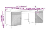 Desk with Shelf Old Wood 142.5 x 50 x 75 cm Engineered Wood 3414610