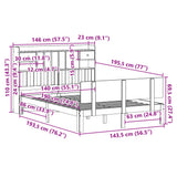 Bookcase Bed without Mattress White 140x190cm Solid Wood Pine 3322685