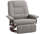 360&deg Swivel Recliner Chair with Footstool, Manual Recliner Armchair with Wooden Base, Faux T3398P328115