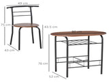 3-Piece Dining Table Set , Metal Frame Wood Top Breakfast Bar Table Set for 2, Dining Table T3398P344171