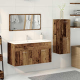 3 Piece Bathroom Furniture Set Old Wood Engineered Wood 3328593