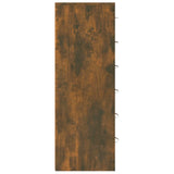 Sideboard with 6 Drawers Smoked Oak 50x34x96 cm Engineered Wood 815363