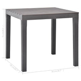 Garden Table Mocca 78x78x72 cm Plastic 48785