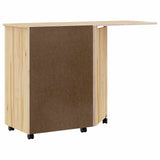 Rolling Cabinet with Desk MOSS Clear Varnish Solid Pine wood 42032404