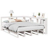 Bookcase Bed without Mattress White 135x190cm Solid Wood Pine 3324515