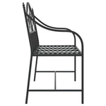 Garden Bench Black 104 x 54 x 93cm Steel 42008115