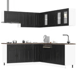 11 Piece Kitchen Cabinet Set "Kalmar" Black Engineered Wood 3314912