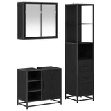 Bathroom Furniture Set 3 pcs Black Oak Engineered Wood 3402407