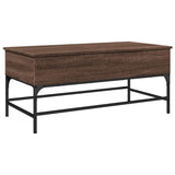 Coffee Table Brown Oak 100x50x45 cm Engineered Wood and Metal 845400