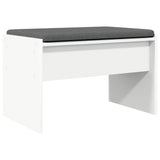 Hall Bench with Cushion White 63 x 38 x 40 cm 891544