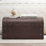 Treasure Chest with Latches Dark Brown 79.5x39.5x39.5 cm Plywood 4010548