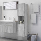 Bathroom Cabinet Grey Sonoma 30x30x130 cm Engineered Wood 815640