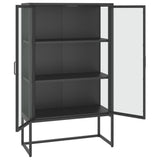 Highboard Anthracite 80x35x135 cm Steel and Tempered Glass 335885