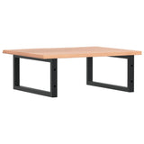 Basin Shelf Wall Mounted Steel and Solid Wood Oak 3302605