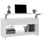 809647 Coffee Table White 102x50x52,5 cm Engineered Wood