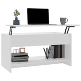 809647 Coffee Table White 102x50x52,5 cm Engineered Wood