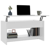 809647 Coffee Table White 102x50x52,5 cm Engineered Wood