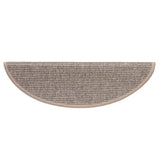 Stair Mats 15 pcs 56x17x3 cm Dark Beige Half Round 326896
