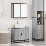 ZNTS 2 Piece Bathroom Furniture Set Grey Sonoma Engineered Wood 3300888