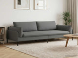 3-Seater Sofa Dark Grey 222 x 81 x 89 cm Fabric 42048630