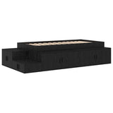 Storage Bed Frame Black oak 234 x 103 x 53.5 cm Engineered wood 3335590