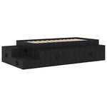 Storage Bed Frame Black oak 244 x 127 x 53.5 cm Engineered wood 3335558